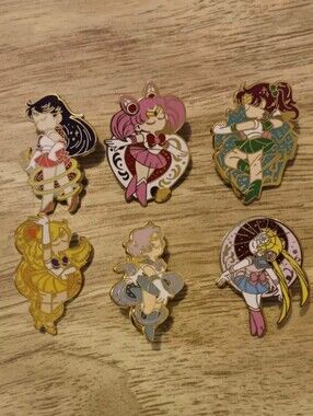 Set Of 6 Sailor Moon Characters Pins